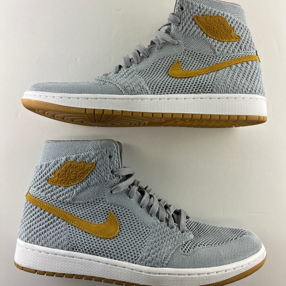 Nike Air Jordan 1 Retro High Flyknit Wolf Grey Mens Size 10.5 919704-025…